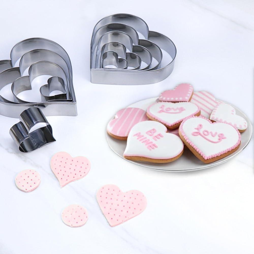 Juego de Cortadores de Galletas Corazón YomiFamily 10 Piezas
