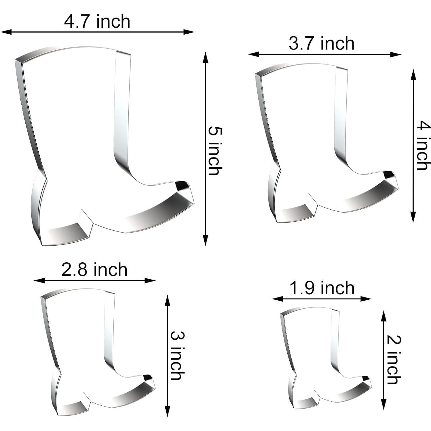 Juego de Cortadores de Galletas QAAQS Bota de Vaquero 4 Piezas