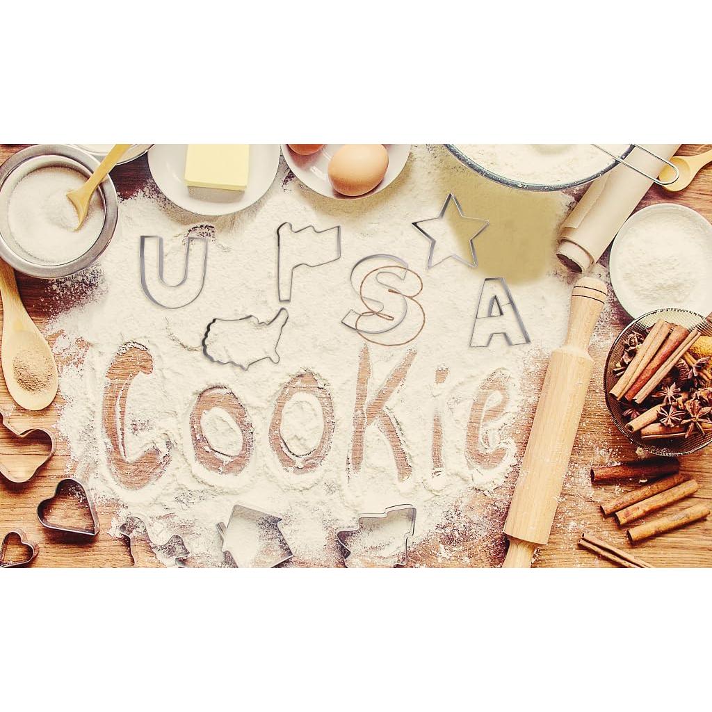 Juego de Cortadores de Galletas Patrióticos Hying 6 Piezas Acero Inoxidable