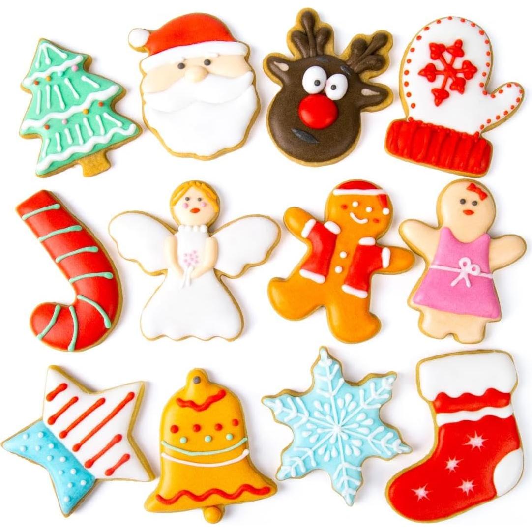 Juego de Cortadores de Galletas de Navidad QtoiKce - 12 Piezas Acero Inoxidable