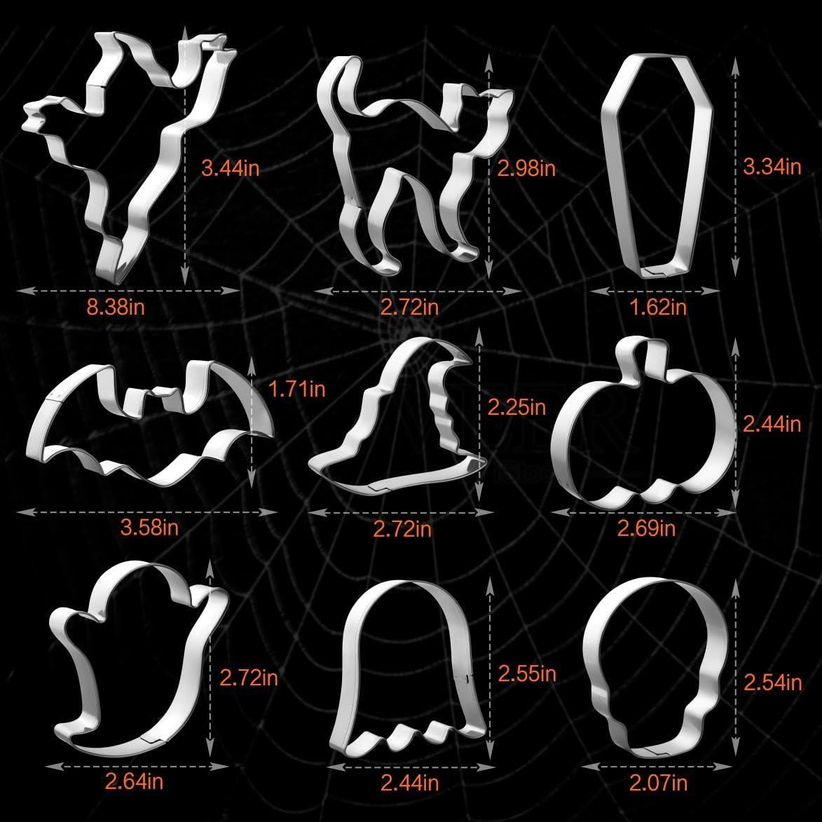 Juego de Cortadores de Galletas Halloween QtoiKce 9 Piezas Acero Inoxidable