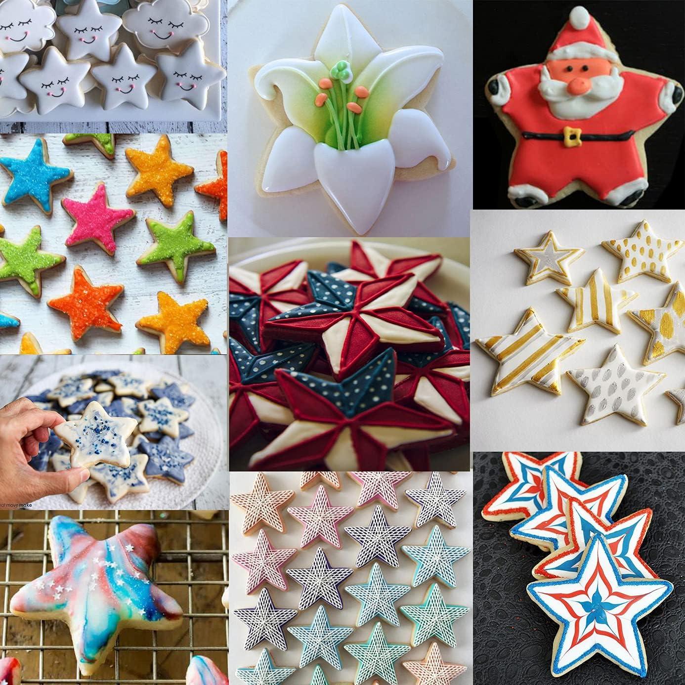 Juego de Cortadores de Galletas Estrella Antallcky 5 Pcs Acero Inoxidable