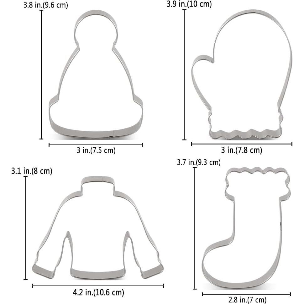 Cortadores de Galletas de Navidad LILIAO - 4 Piezas Acero Inoxidable