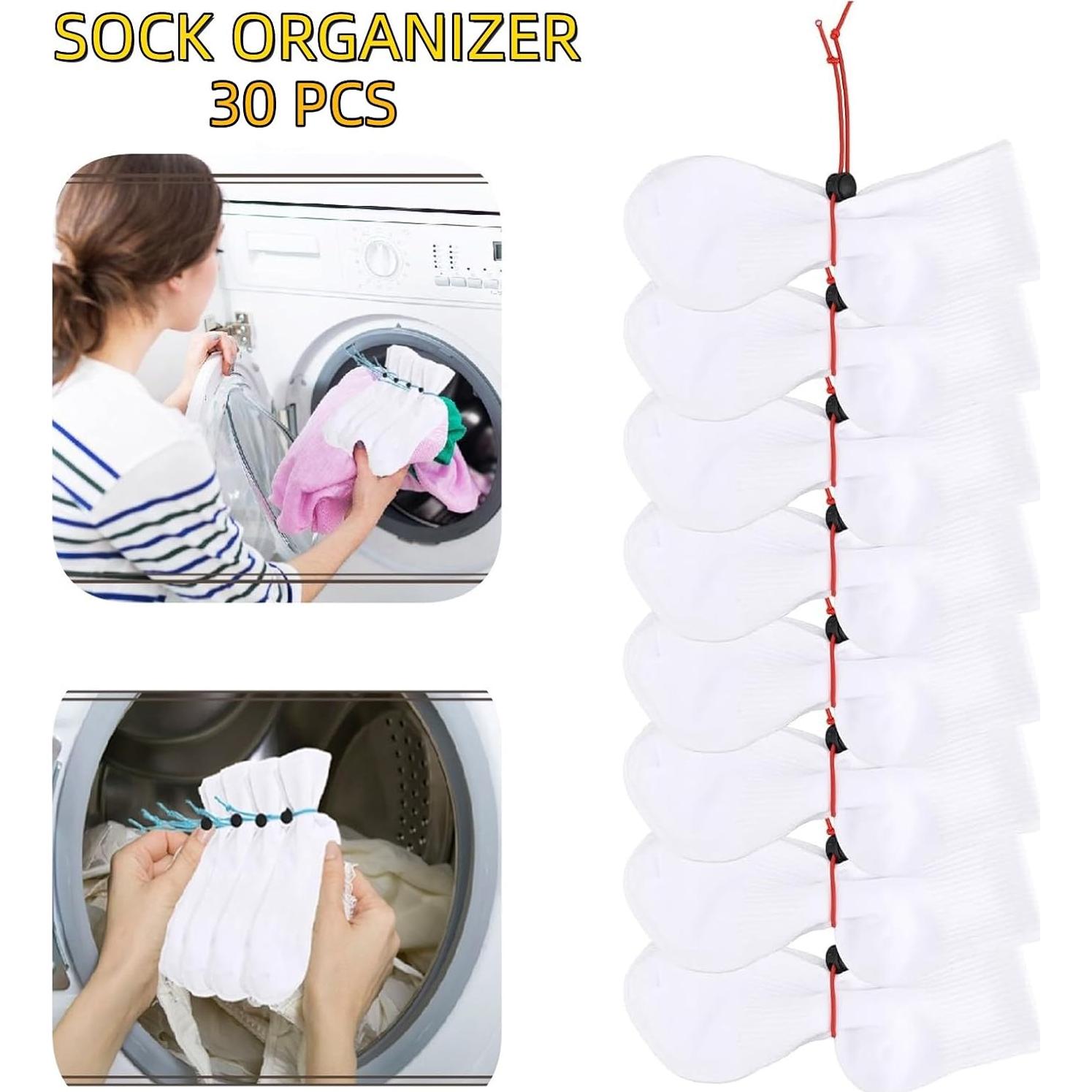 30 Clips para Calcetines Awsxuoor - Organizador de Lavandería