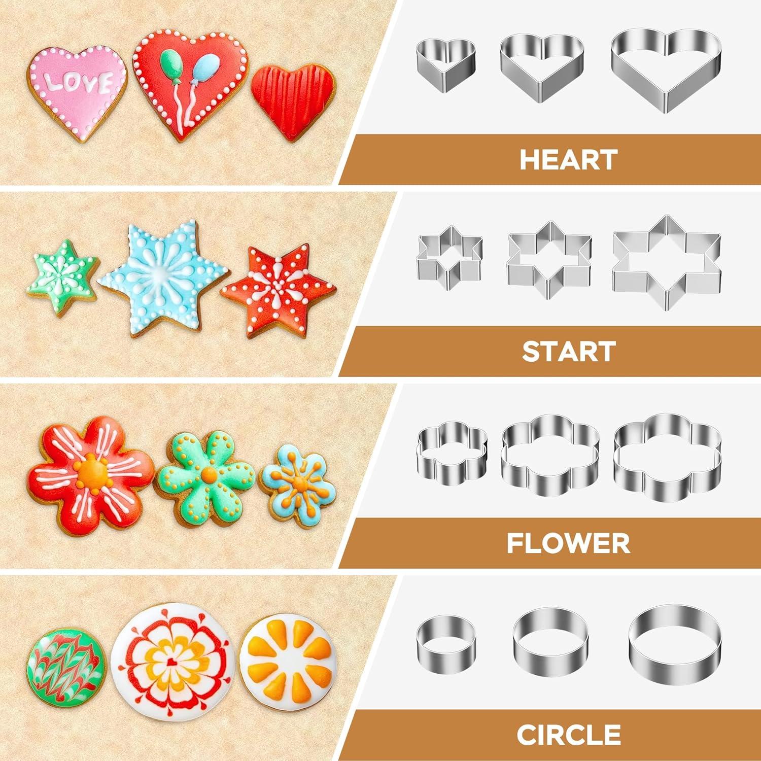 Juego de Cortadores de Galletas 12 Piezas Acero Inoxidable