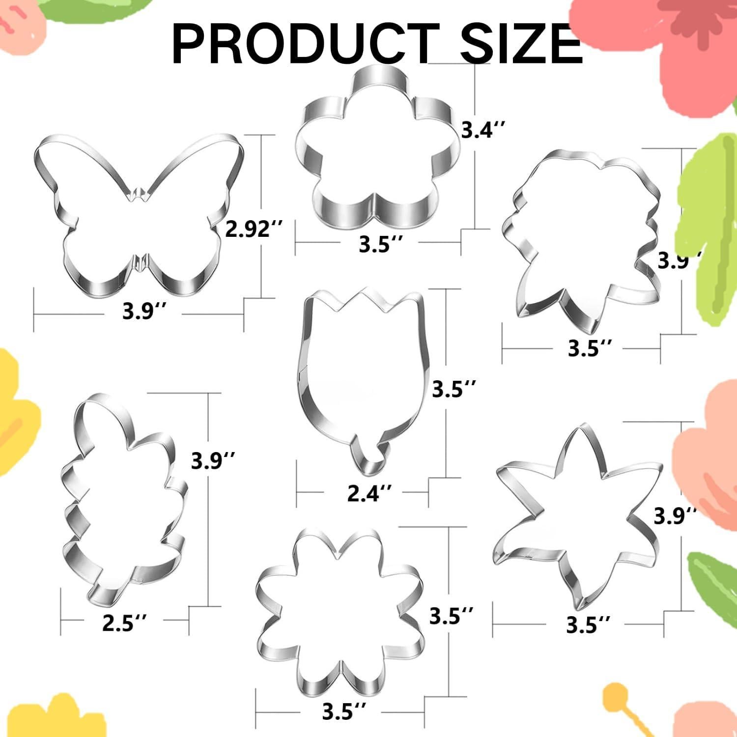 Juego de Cortadores de Galletas LUBTOSMN - 7 Piezas Flores