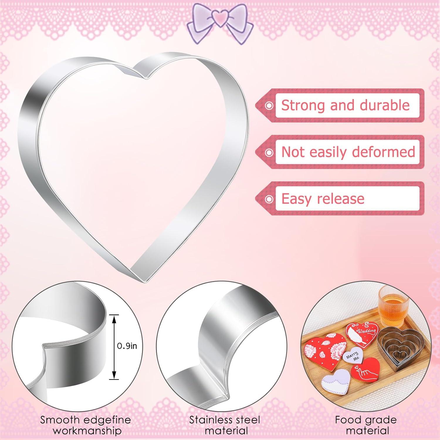 Juego de Cortadores de Galletas Corazón BakingWorld - 5 Piezas