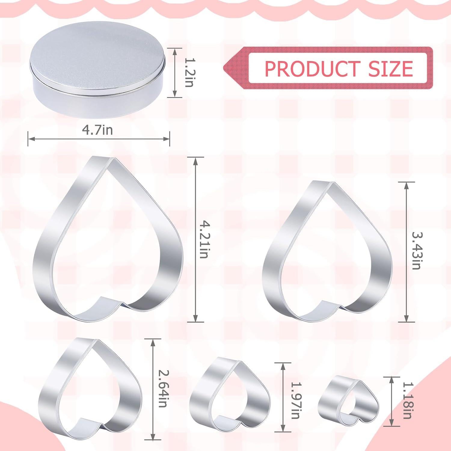 Juego de Cortadores de Galletas Corazón BakingWorld - 5 Piezas