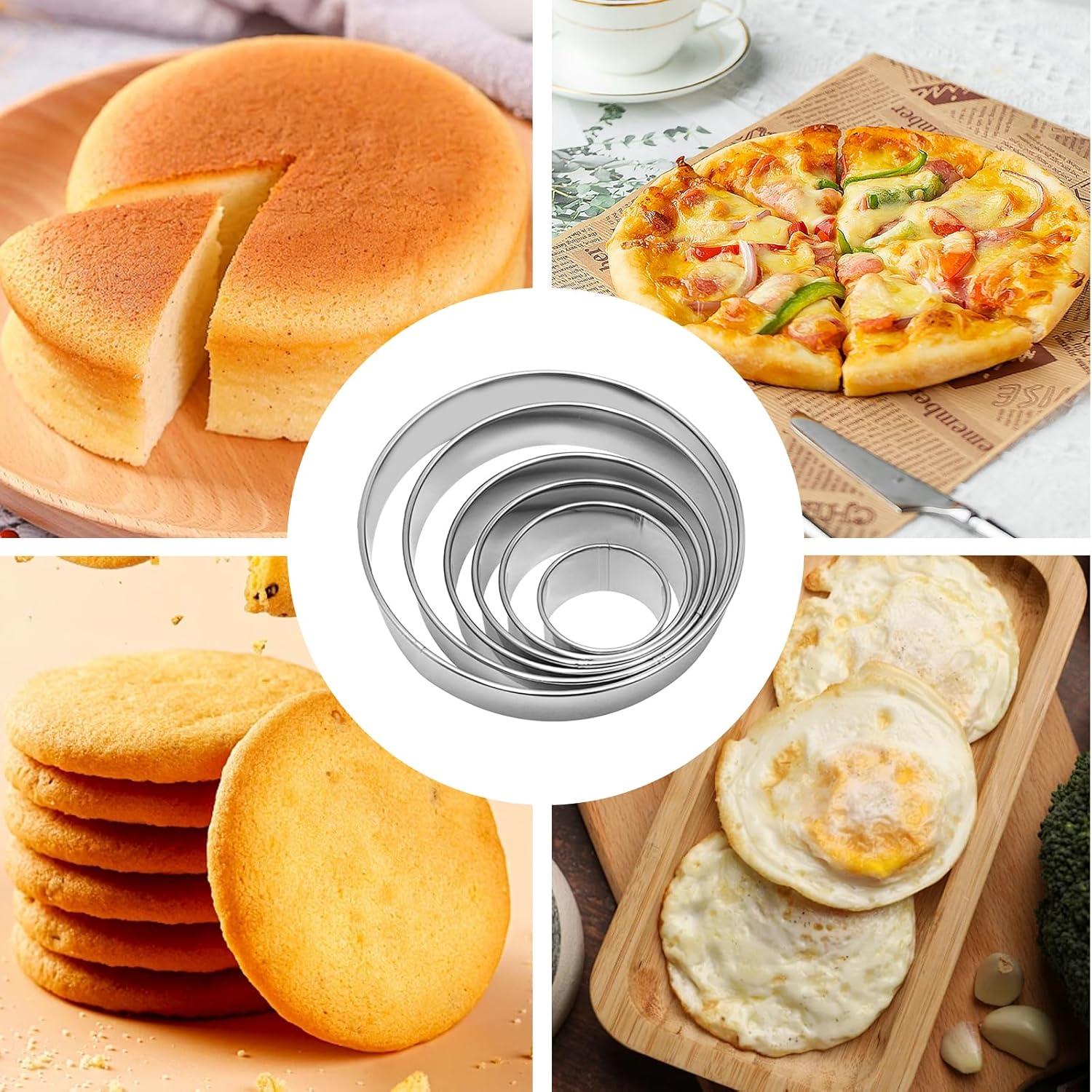 Juego de Cortadores de Galletas Redondos QIYUDA 6 Piezas Acero Inoxidable