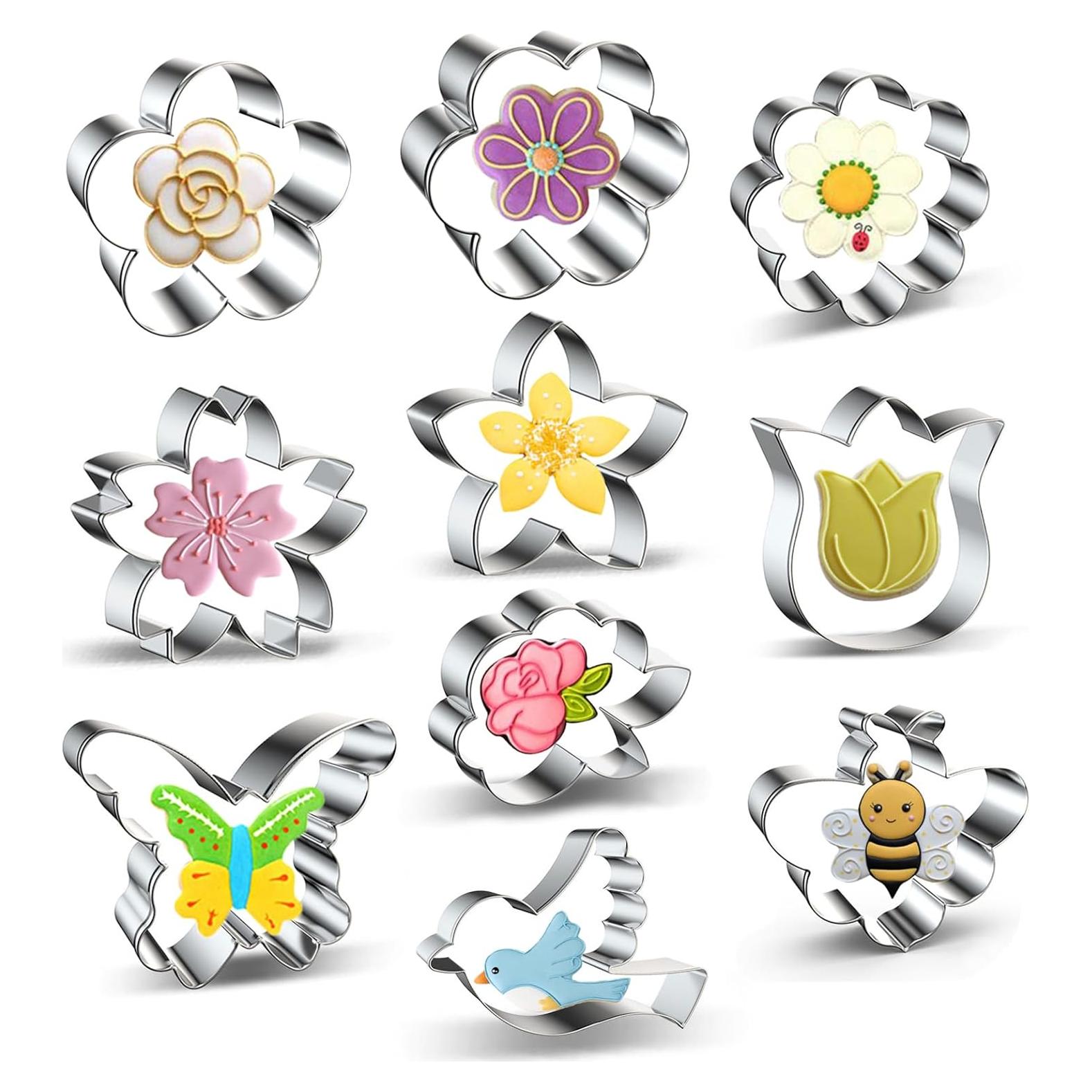 Juego de Cortadores de Galletas de Flores e Insectos 10 Piezas - Azflyife