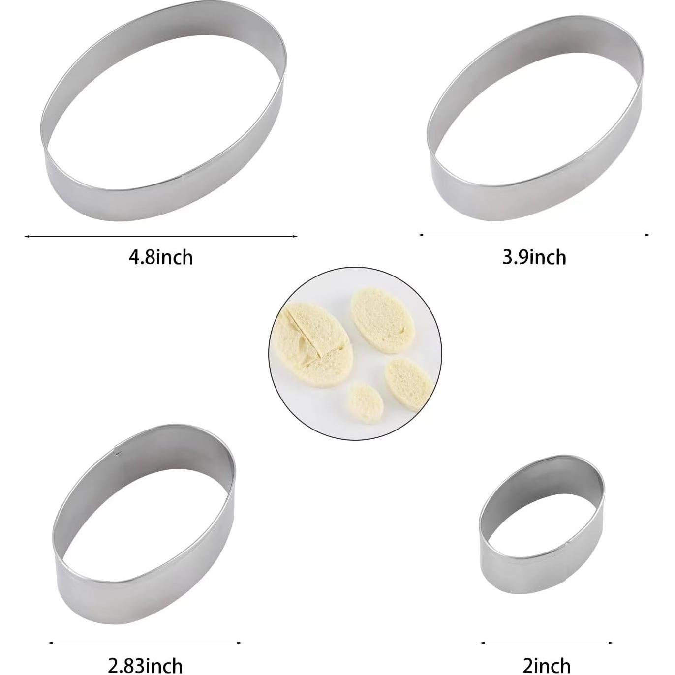 Conjunto de Cortadores de Galletas Ovalados ANCKNE - 4 Tamaños