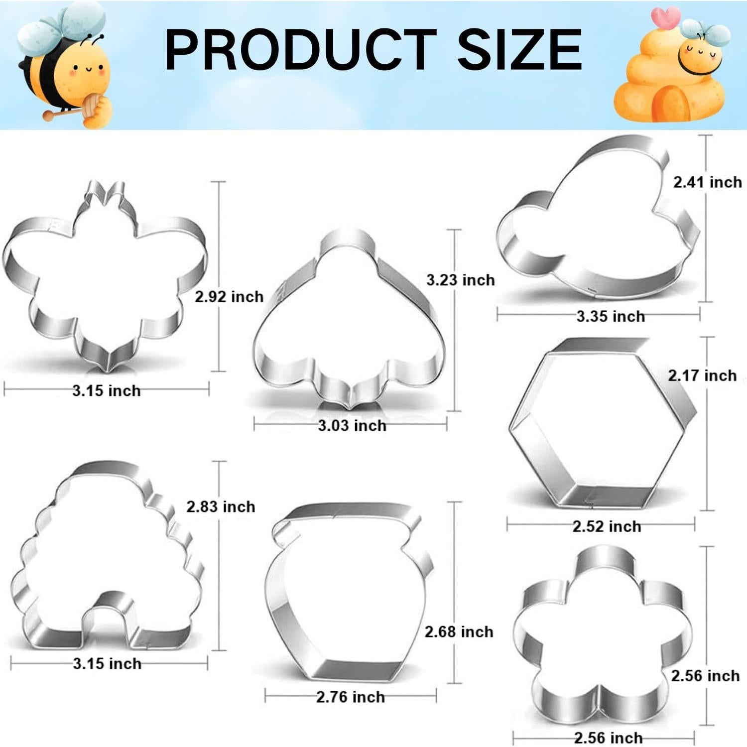 Juego de Cortadores de Galletas LUBTOSMN - 7 Piezas Temática Abeja