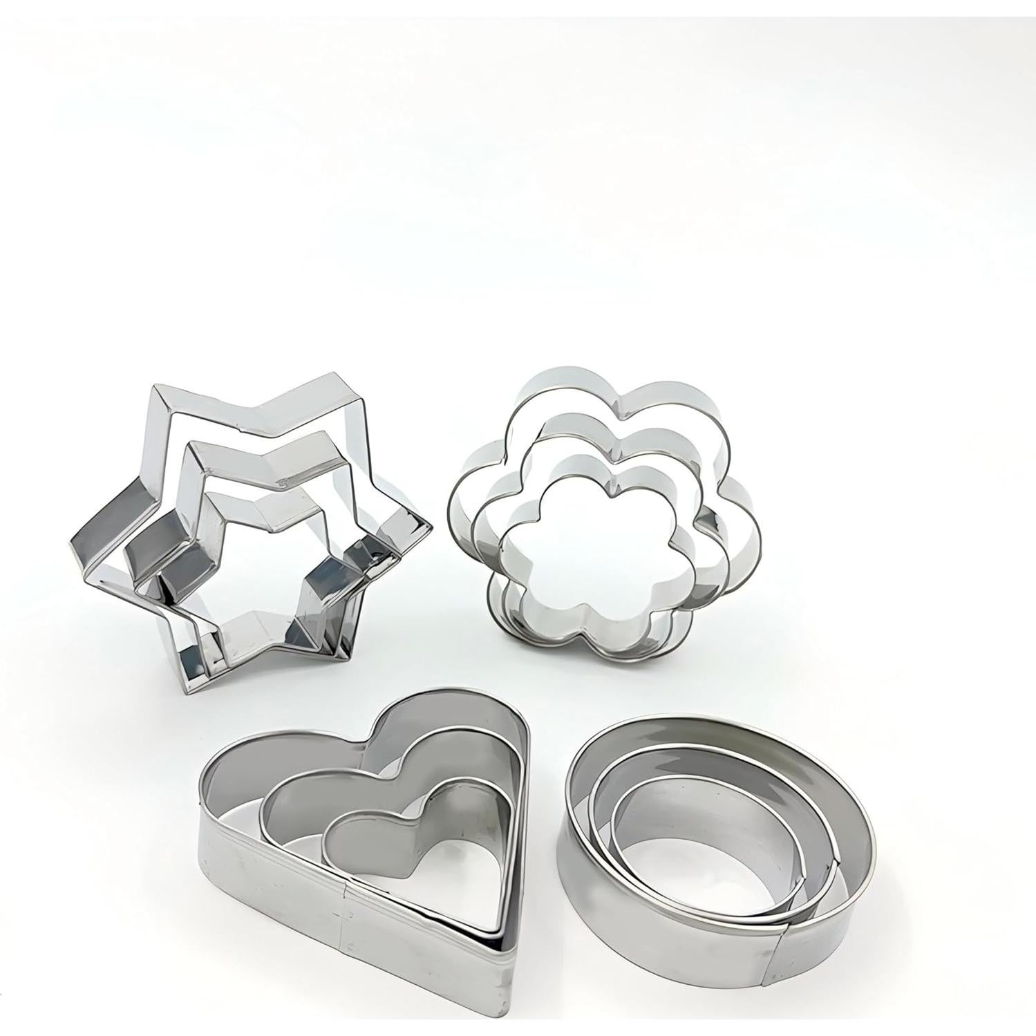 Juego de Cortadores de Galletas de Acero Inoxidable 12 Pzas