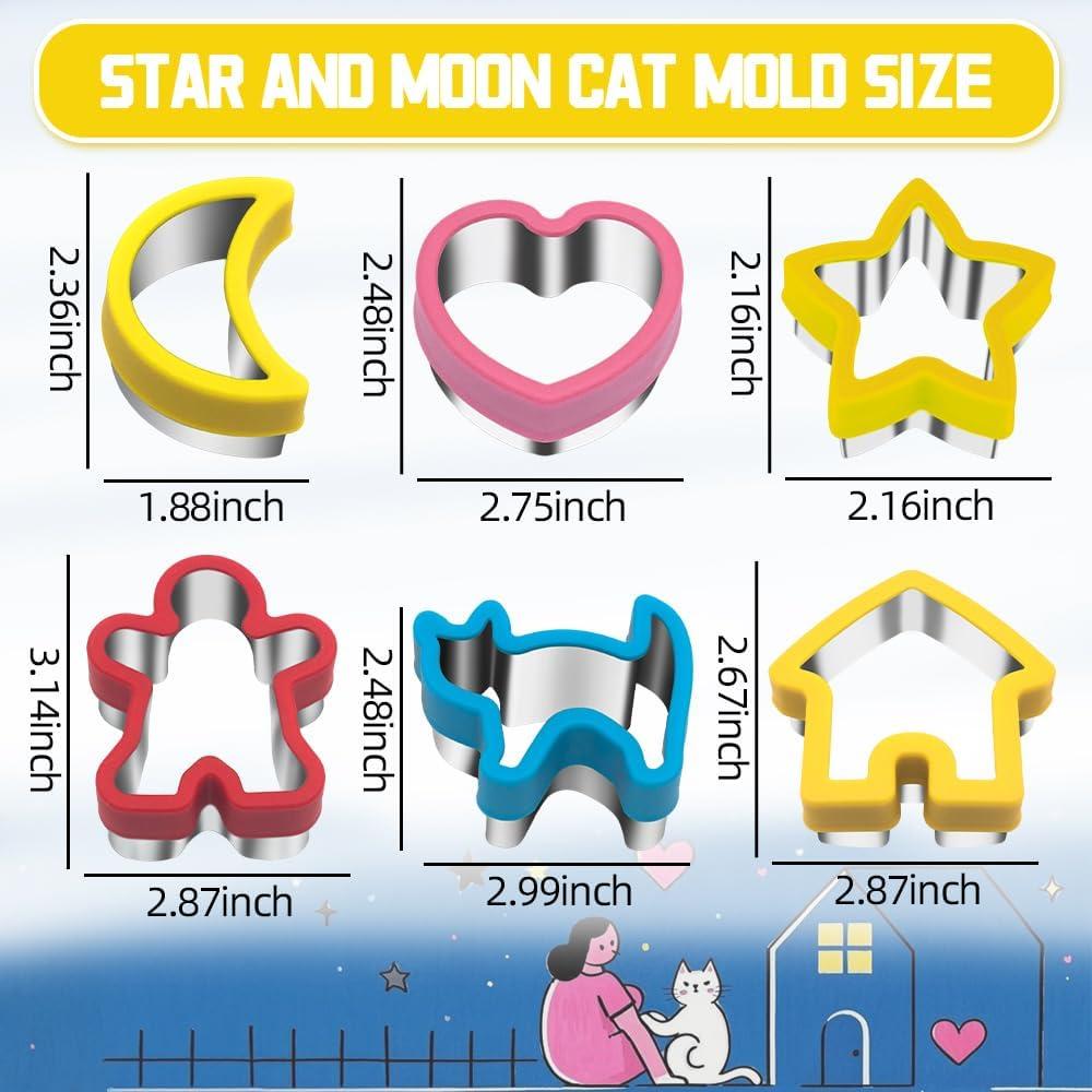 Juego de 6 Cortadores de Galletas AOSHIDINGSHUO - Acero Inoxidable