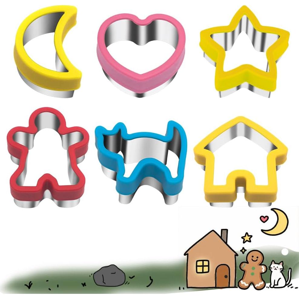 Juego de 6 Cortadores de Galletas AOSHIDINGSHUO - Acero Inoxidable