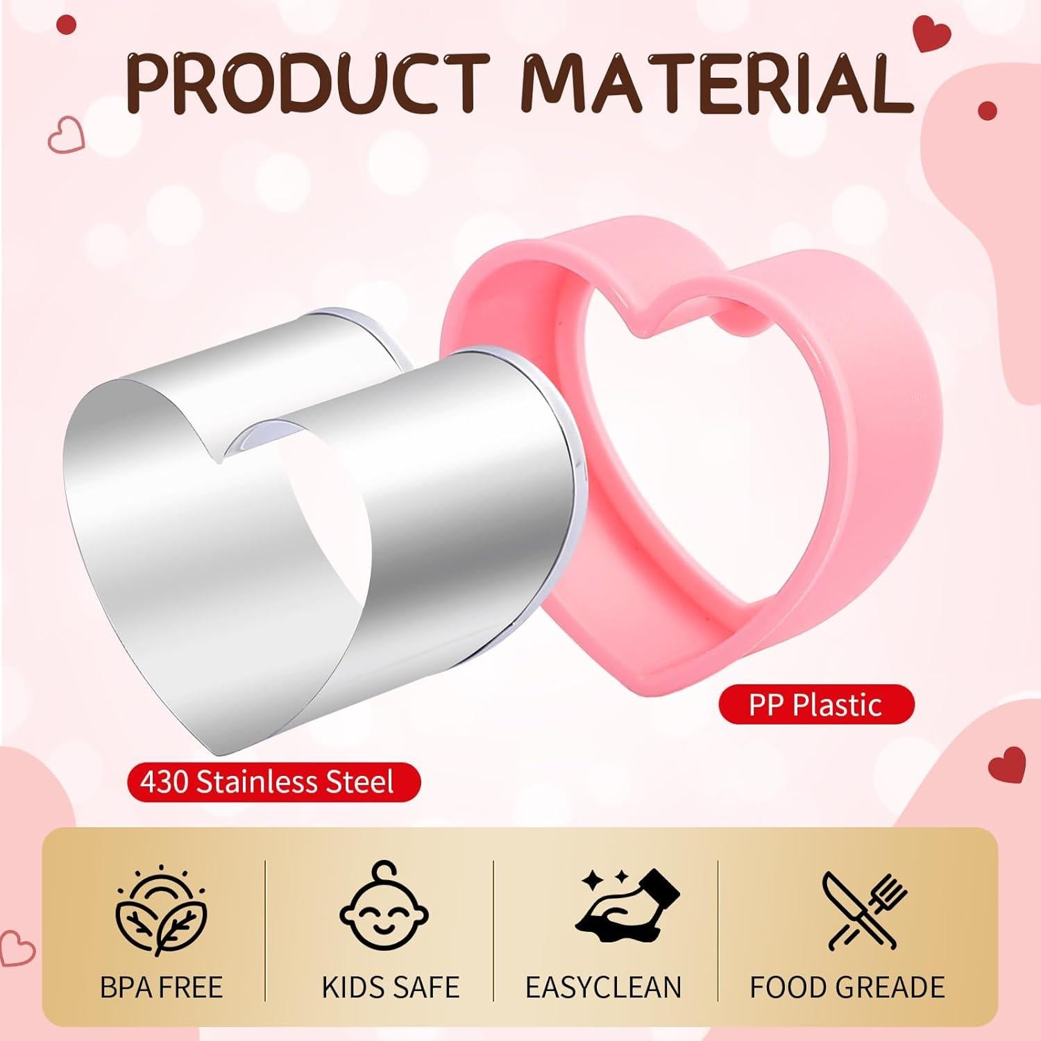 Juego de Cortadores de Galletas Corazón BakingWorld, 9 Piezas