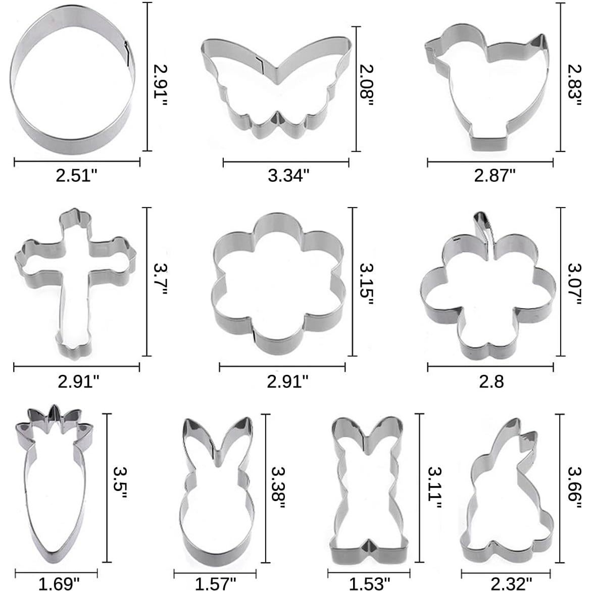 Juego de Cortadores de Galletas de Pascua YomiFamily - 10 Piezas