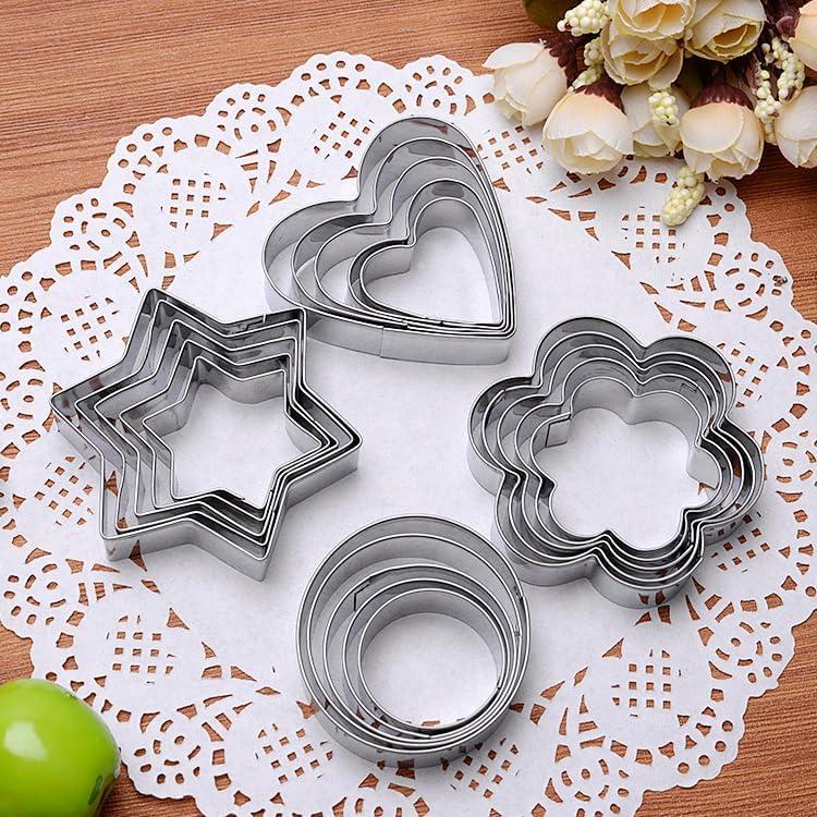 Juego de Cortadores de Galletas de Acero Inoxidable 20 Piezas