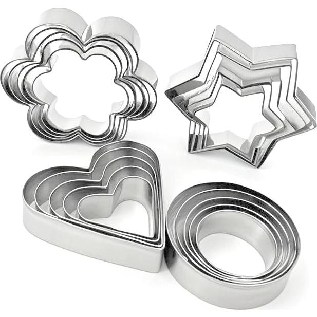 Juego de Cortadores de Galletas de Acero Inoxidable 20 Piezas