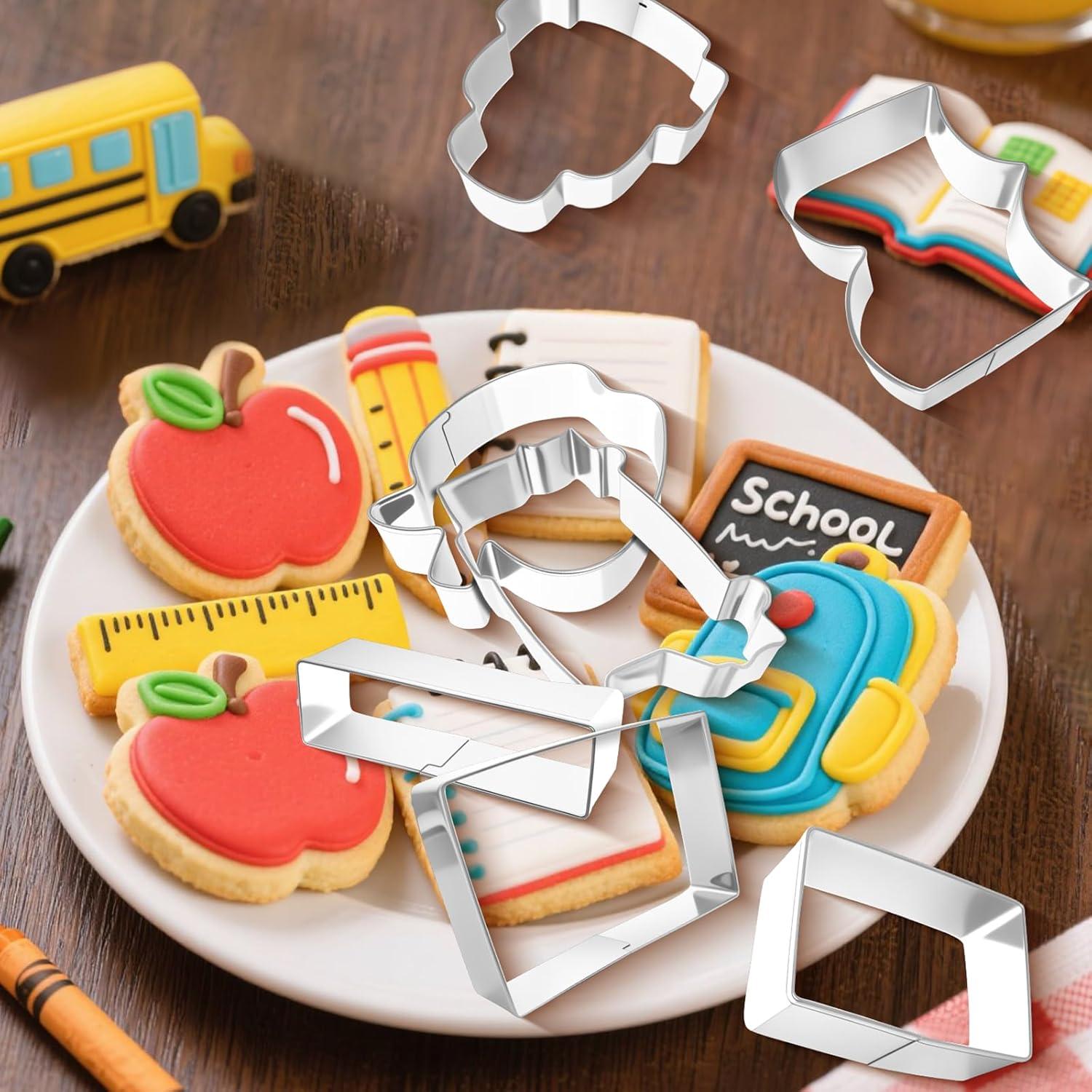 Juego de 9 Cortadores de Galletas Jremreo Escolar Acero Inoxidable