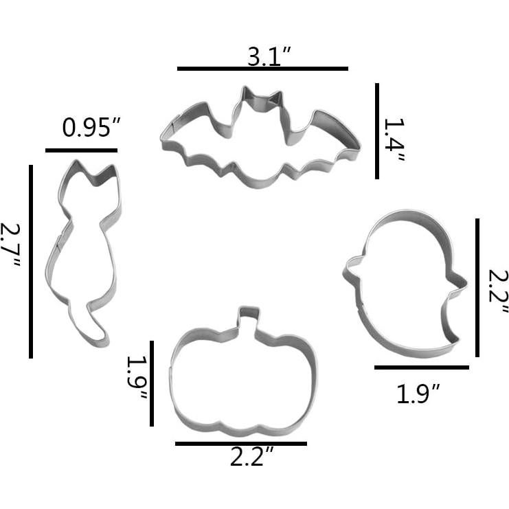 Juego de Cortadores de Galletas Halloween 4 Piezas Keewah
