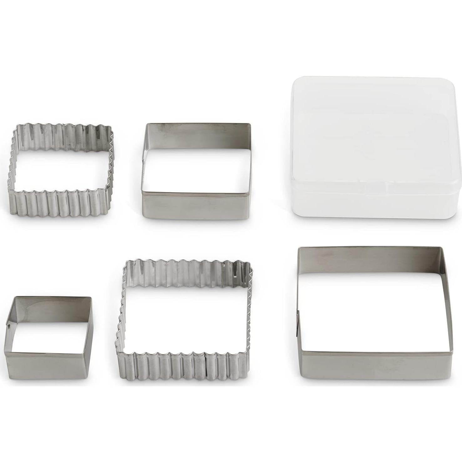 Cortadores de Galletas Cuadrados Mrs. Anderson, Acero Inoxidable, Juego de 5