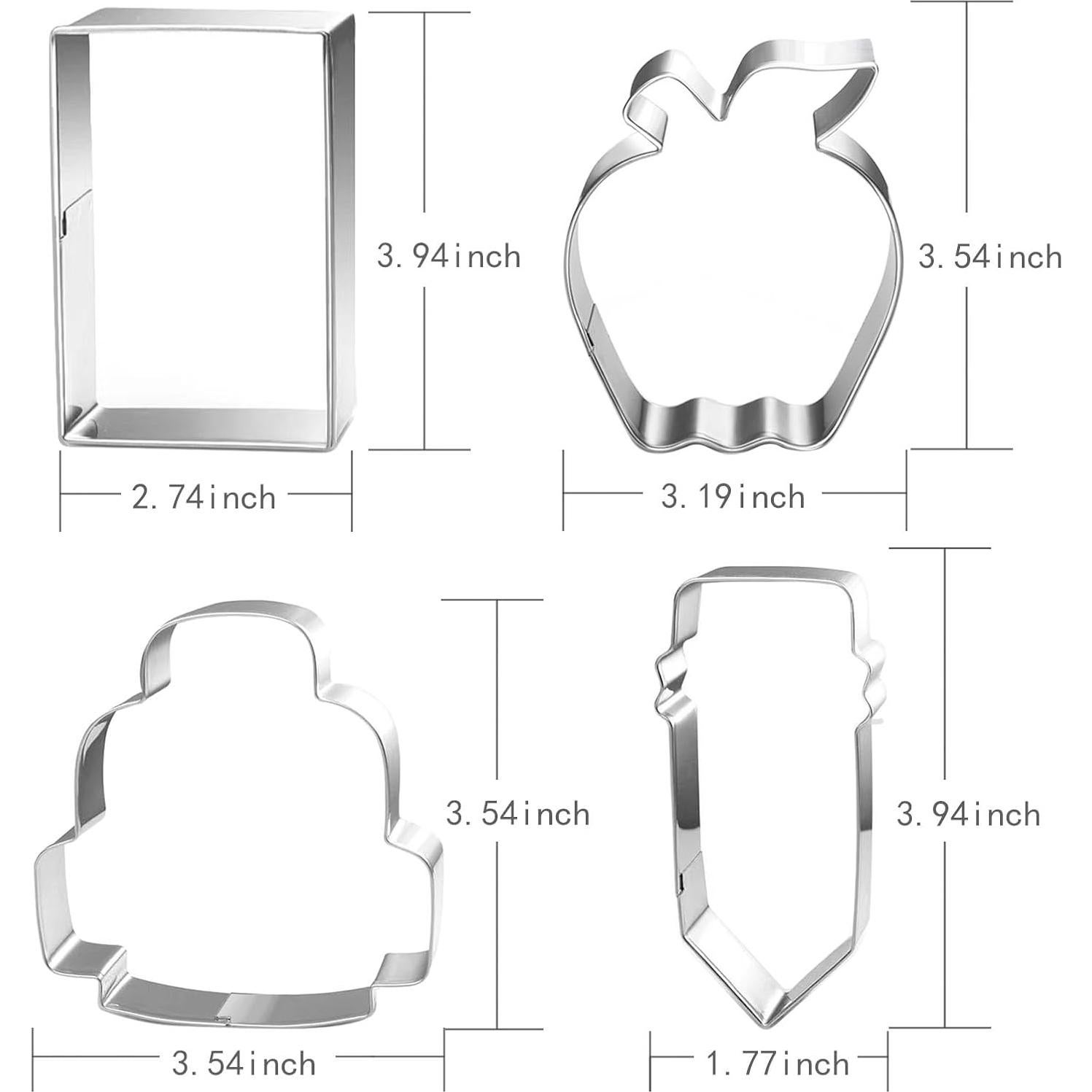 Juego de Cortadores de Galletas LUBTOSMN - Regreso a Clases - 4 Piezas