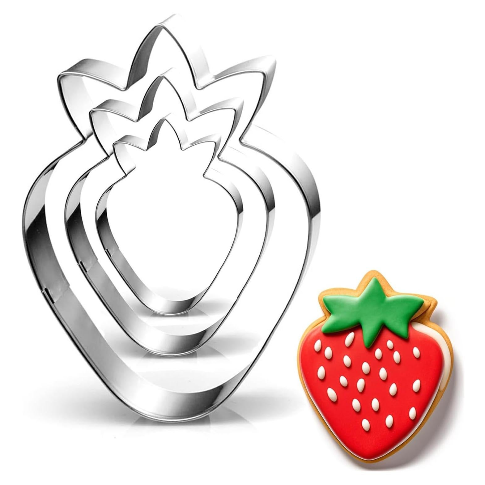 Juego de Cortadores de Galletas de Fresa Auktosmn - 3 Piezas