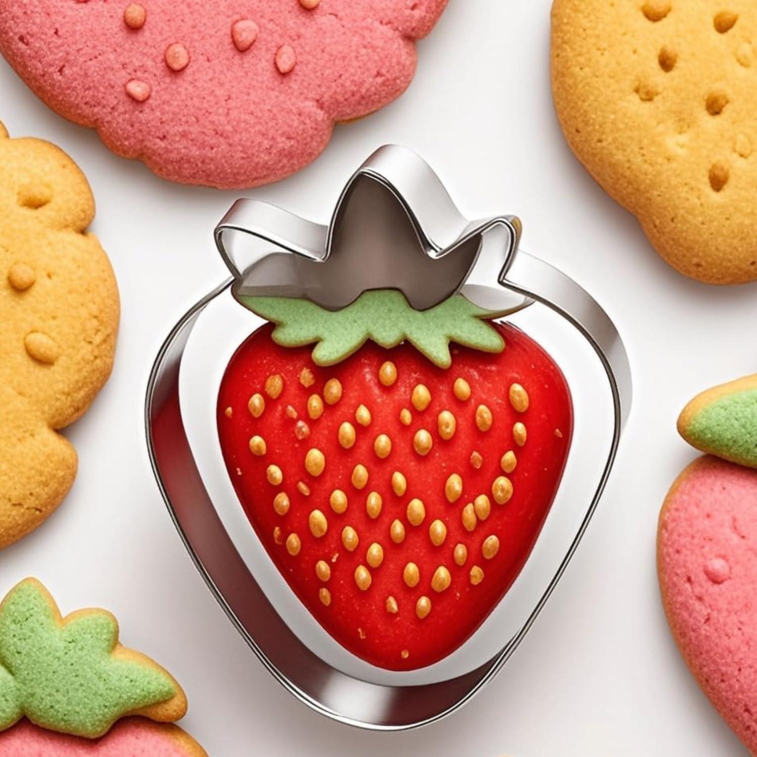 Juego de Cortadores de Galletas de Fresa Auktosmn - 3 Piezas