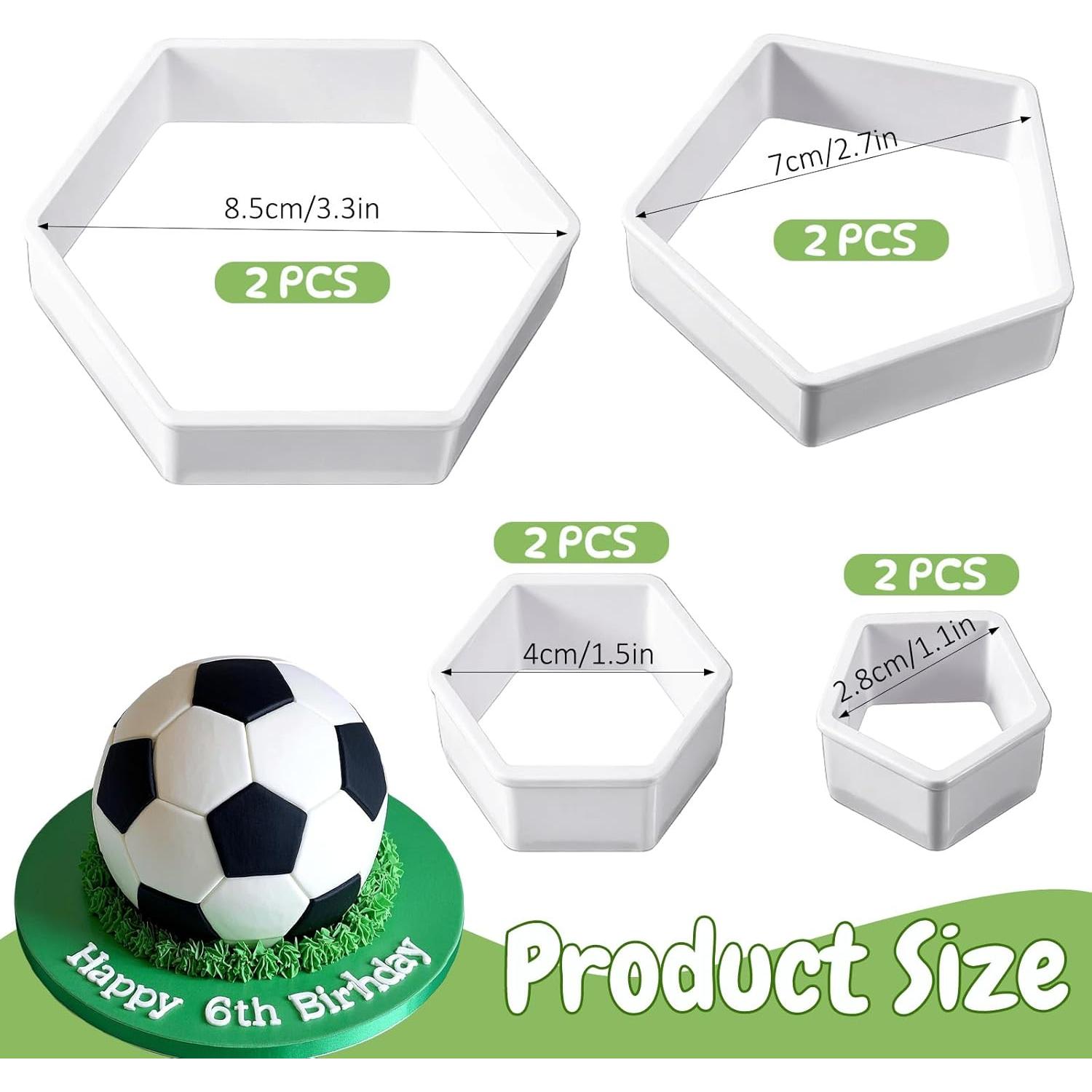 Juego de Cortadores de Galletas de Fútbol 8 Piezas JIYIN