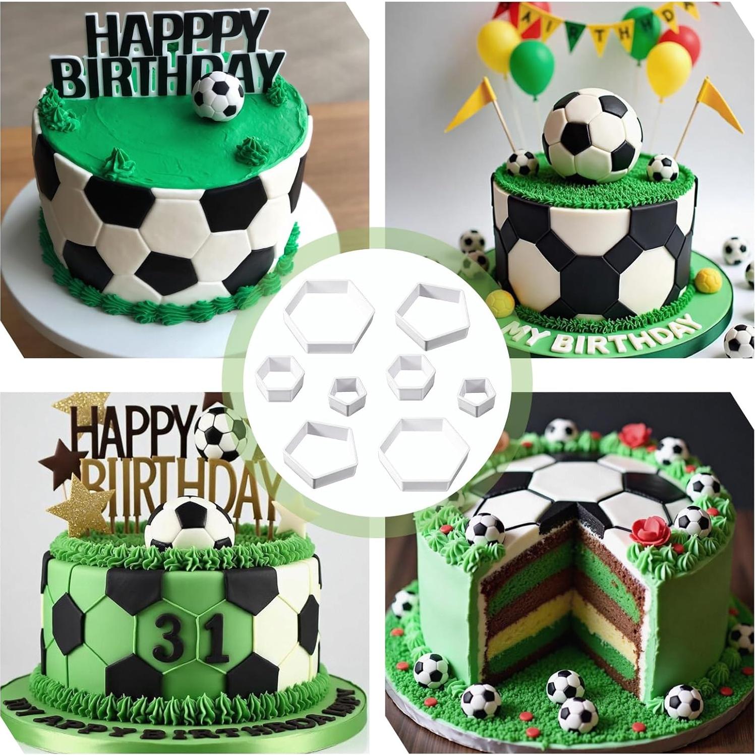 Juego de Cortadores de Galletas de Fútbol 8 Piezas JIYIN