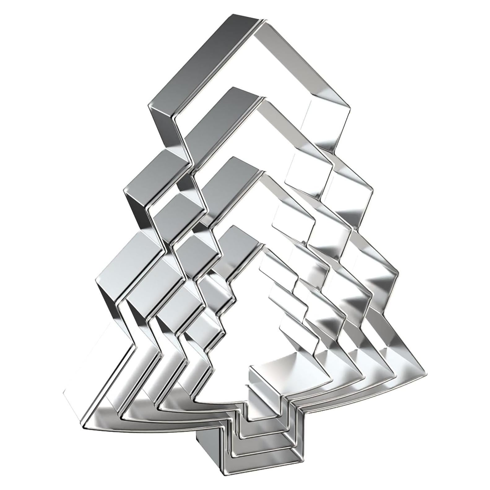 Juego de Cortadores de Galletas QAAQS Árbol de Navidad 4 Piezas