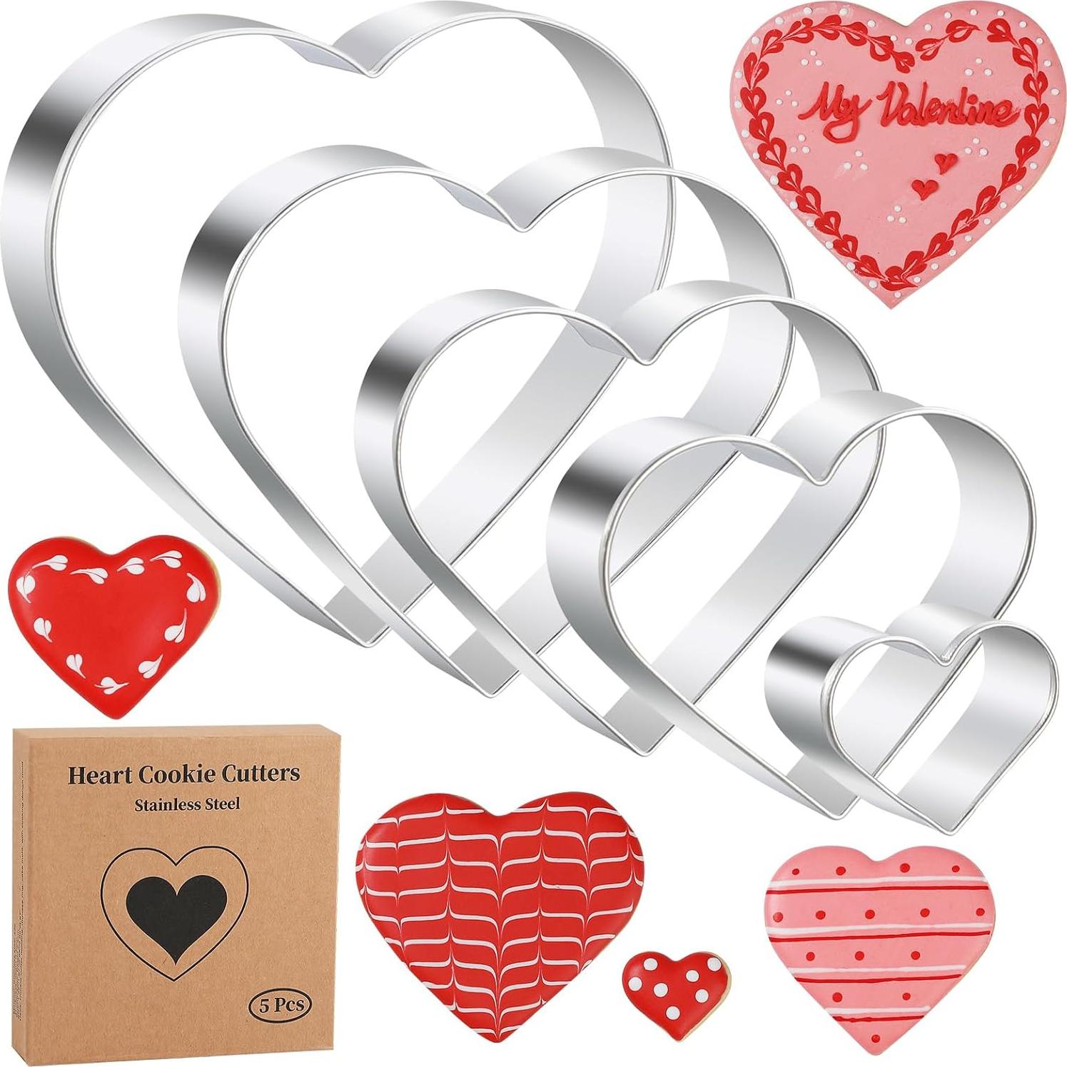 Juego de Cortadores de Galletas Corazón BakingWorld - 5 Piezas