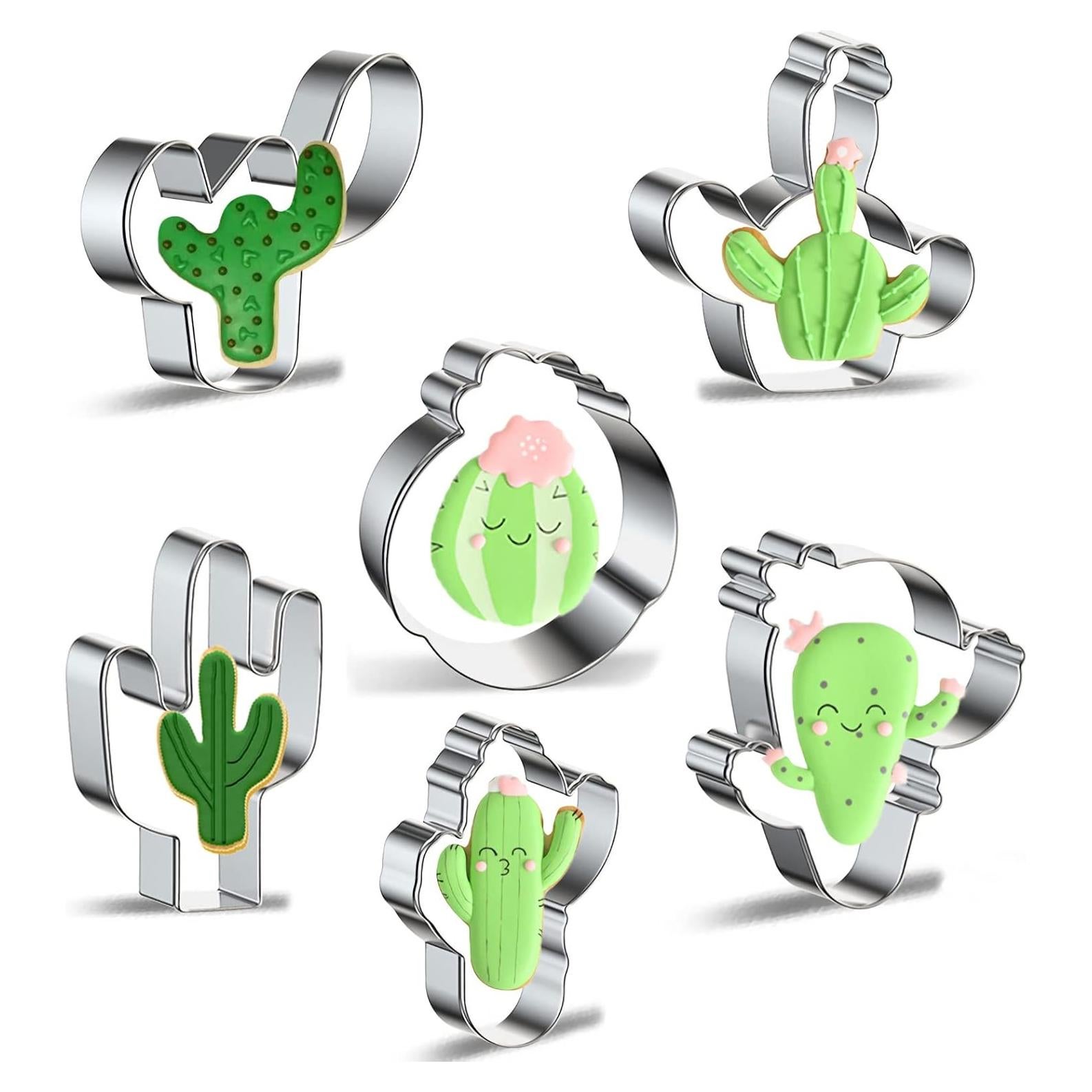 Juego de Cortadores de Galletas Cactus Xzhloym 6 Piezas Acero Inoxidable