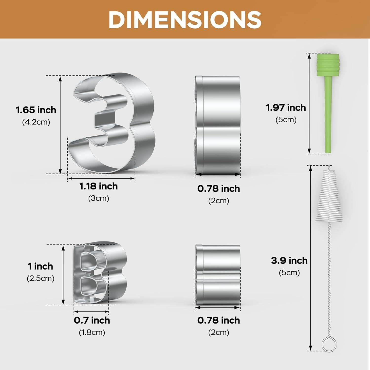 Conjunto de Cortadores de Galletas Letras y Números HUAFA 35 Piezas