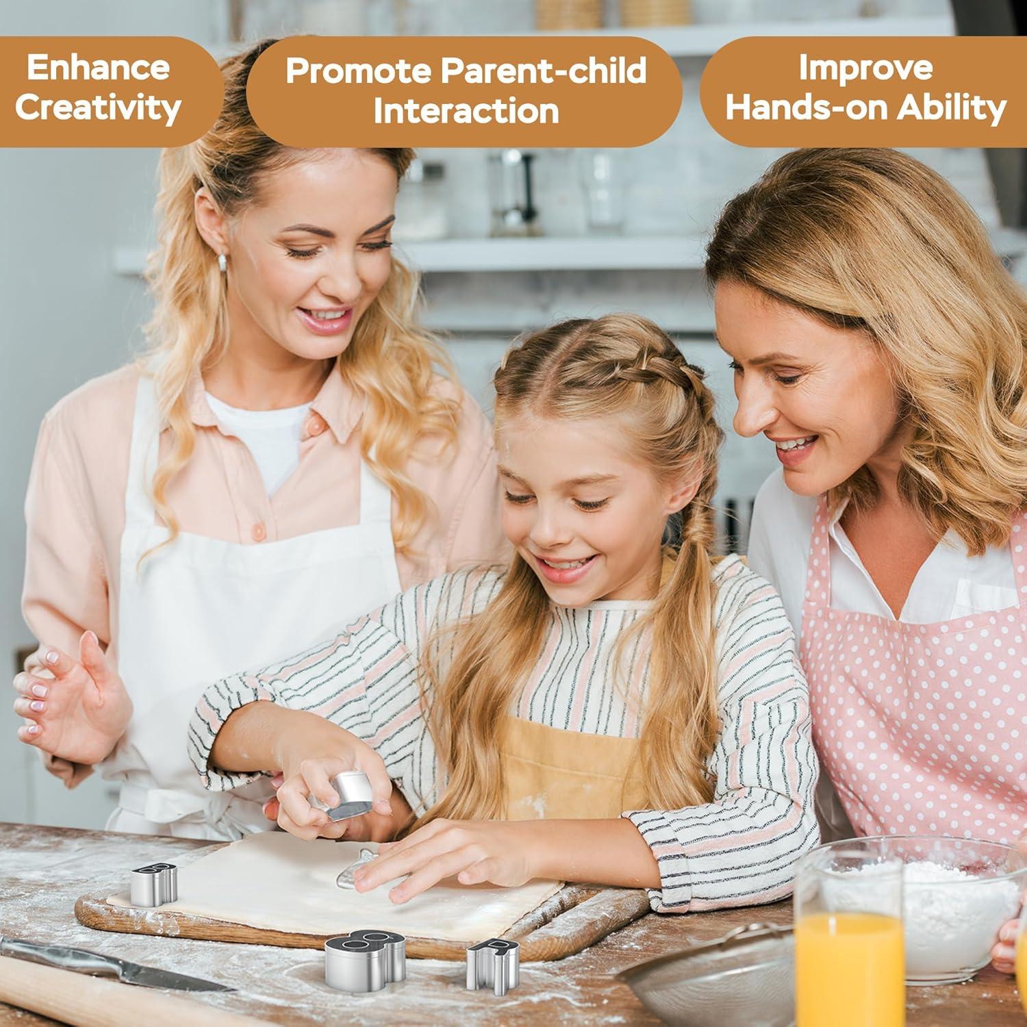 Conjunto de Cortadores de Galletas Letras y Números HUAFA 35 Piezas