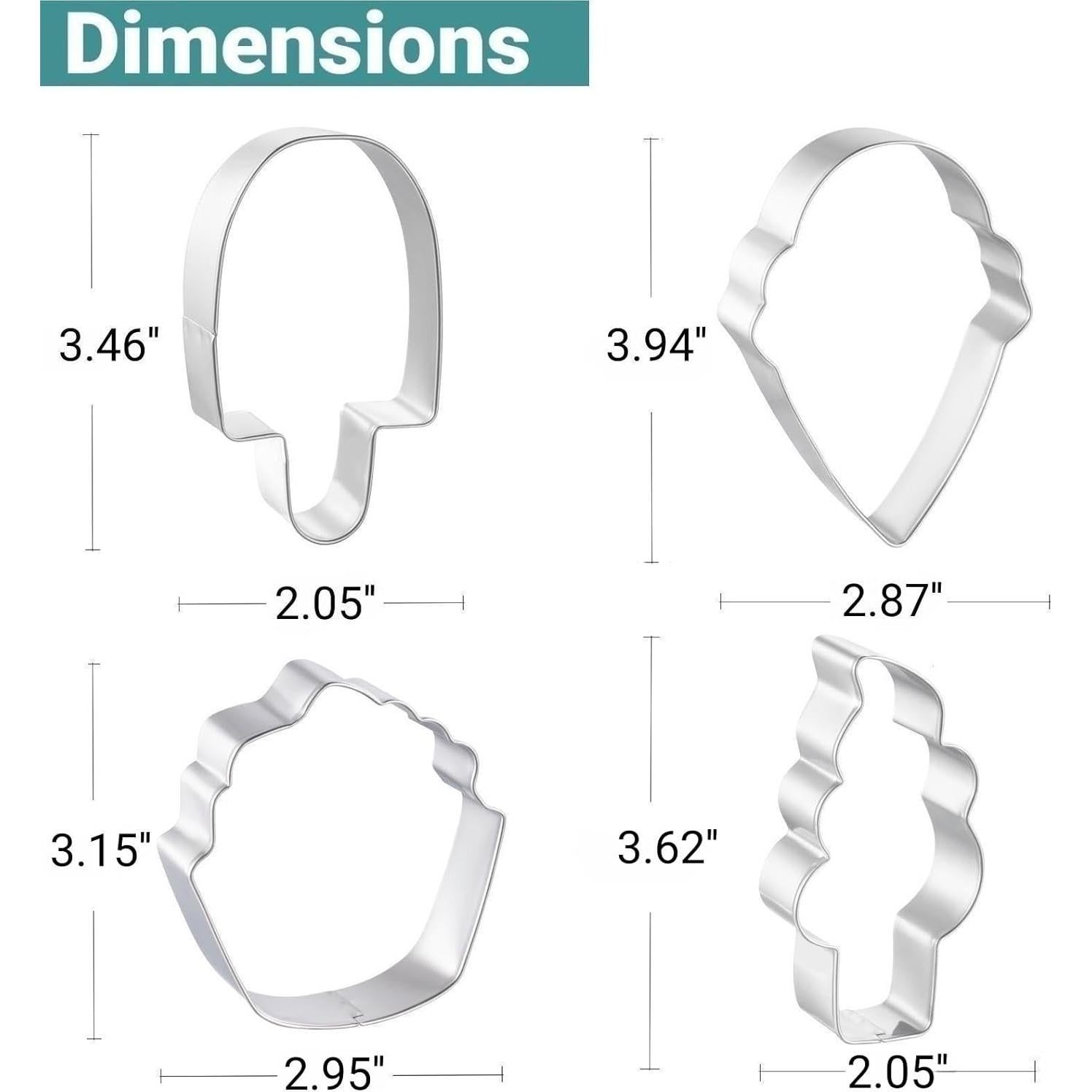 Cortadores de Galletas JOB JOL 4 Piezas Acero Inoxidable Verano