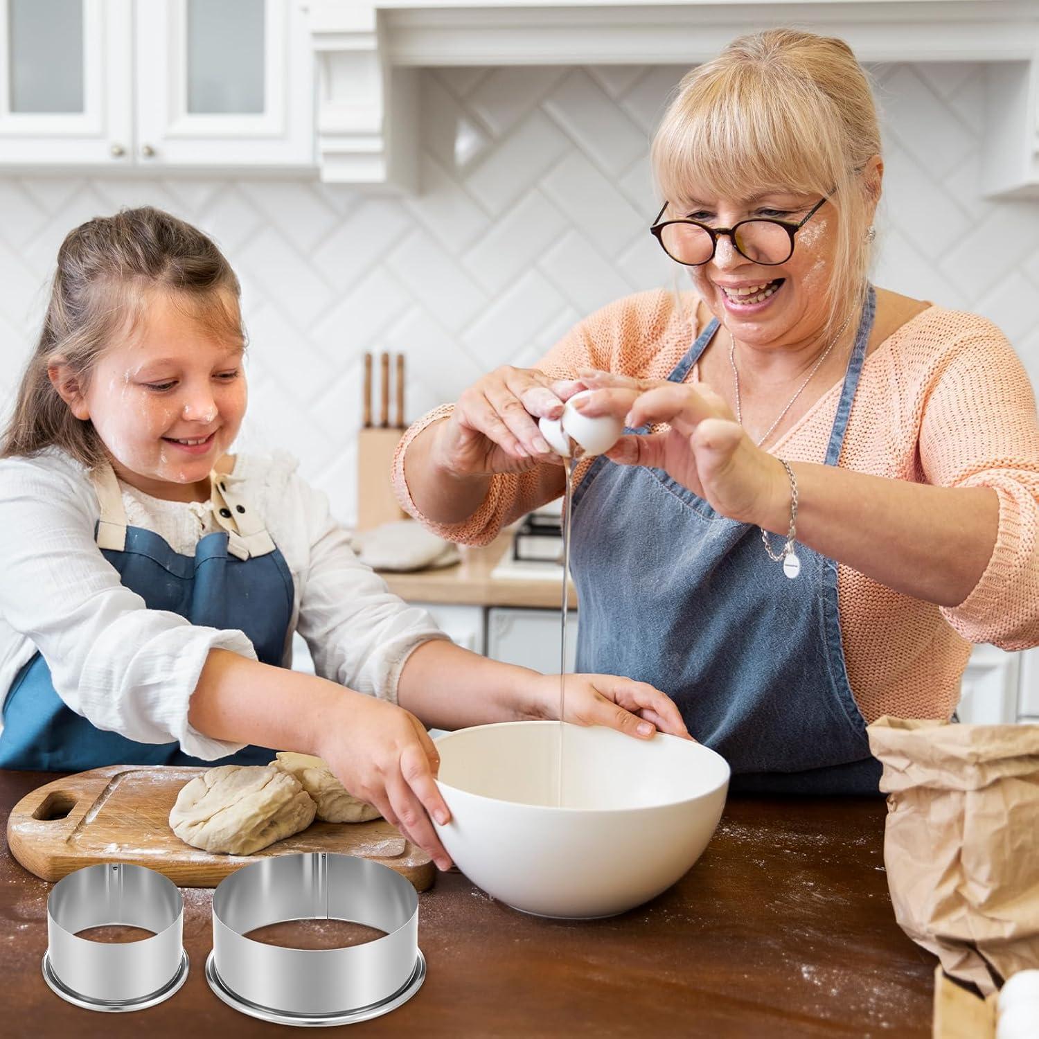 Juego de 6 Cortadores de Galletas Redondos TIESOME Acero Inoxidable