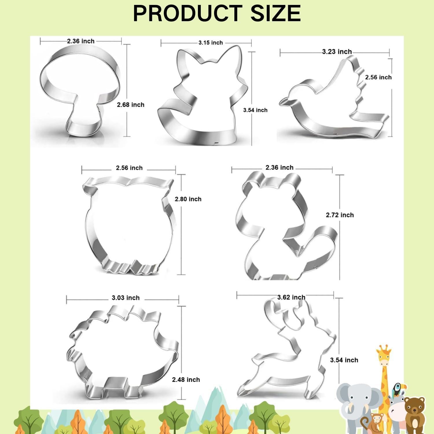 Juego de Cortadores de Galletas LUBTOSMN - 7 Piezas Animales del Bosque