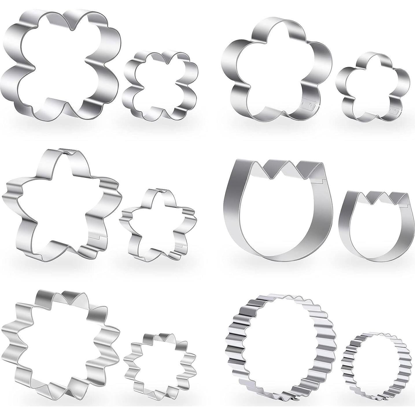 Juego de Cortadores de Galletas ZebrAnt - 12 Piezas Flores