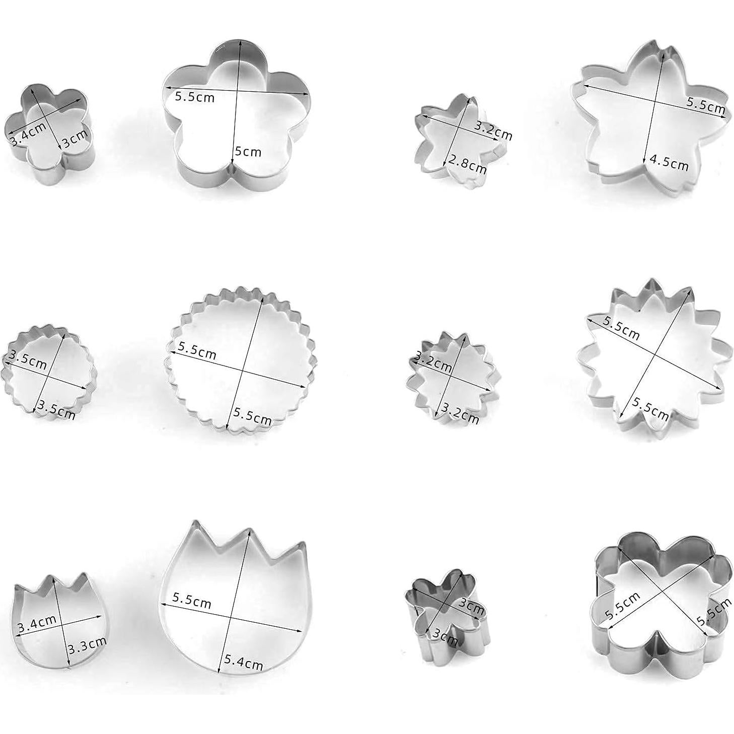 Juego de Cortadores de Galletas ZebrAnt - 12 Piezas Flores