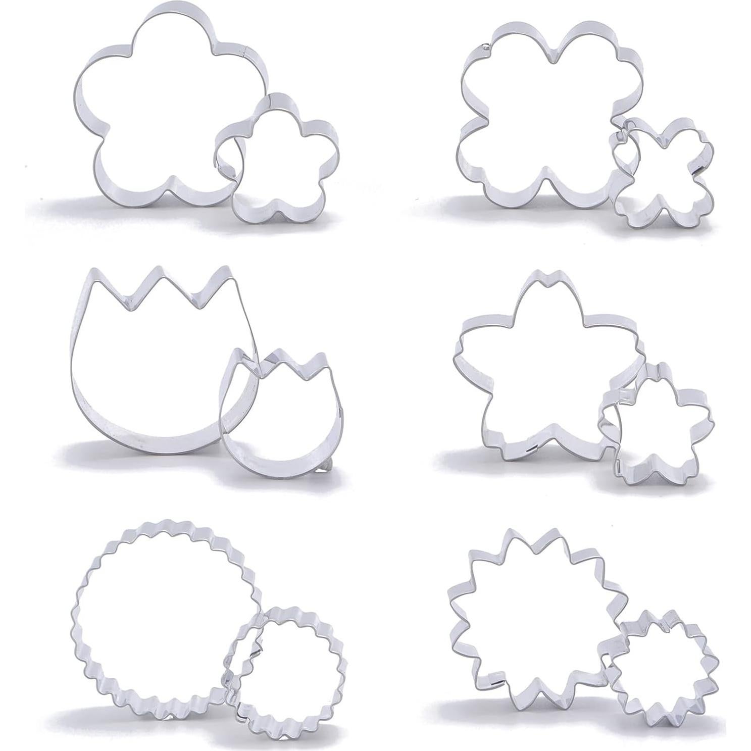 Juego de Cortadores de Galletas ZebrAnt - 12 Piezas Flores