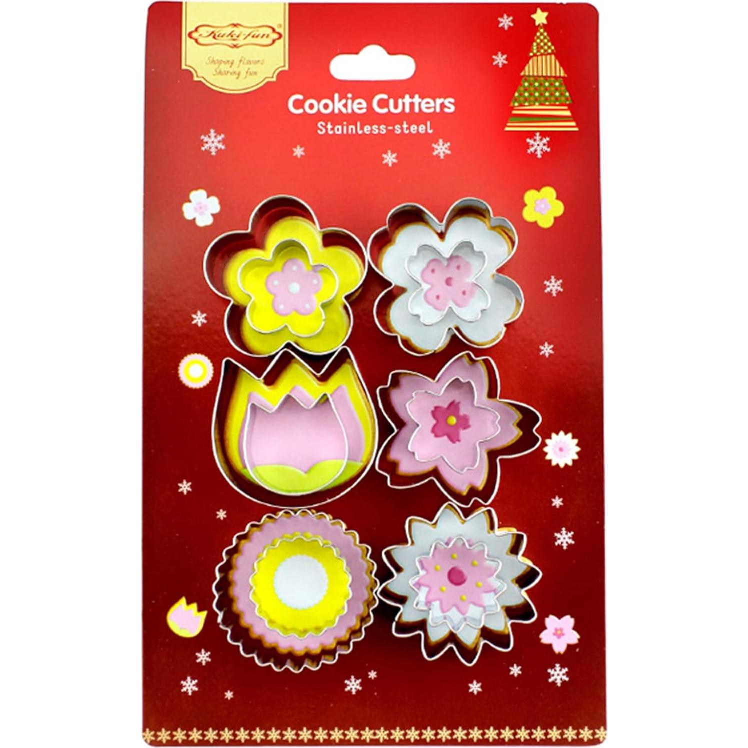 Juego de Cortadores de Galletas ZebrAnt - 12 Piezas Flores