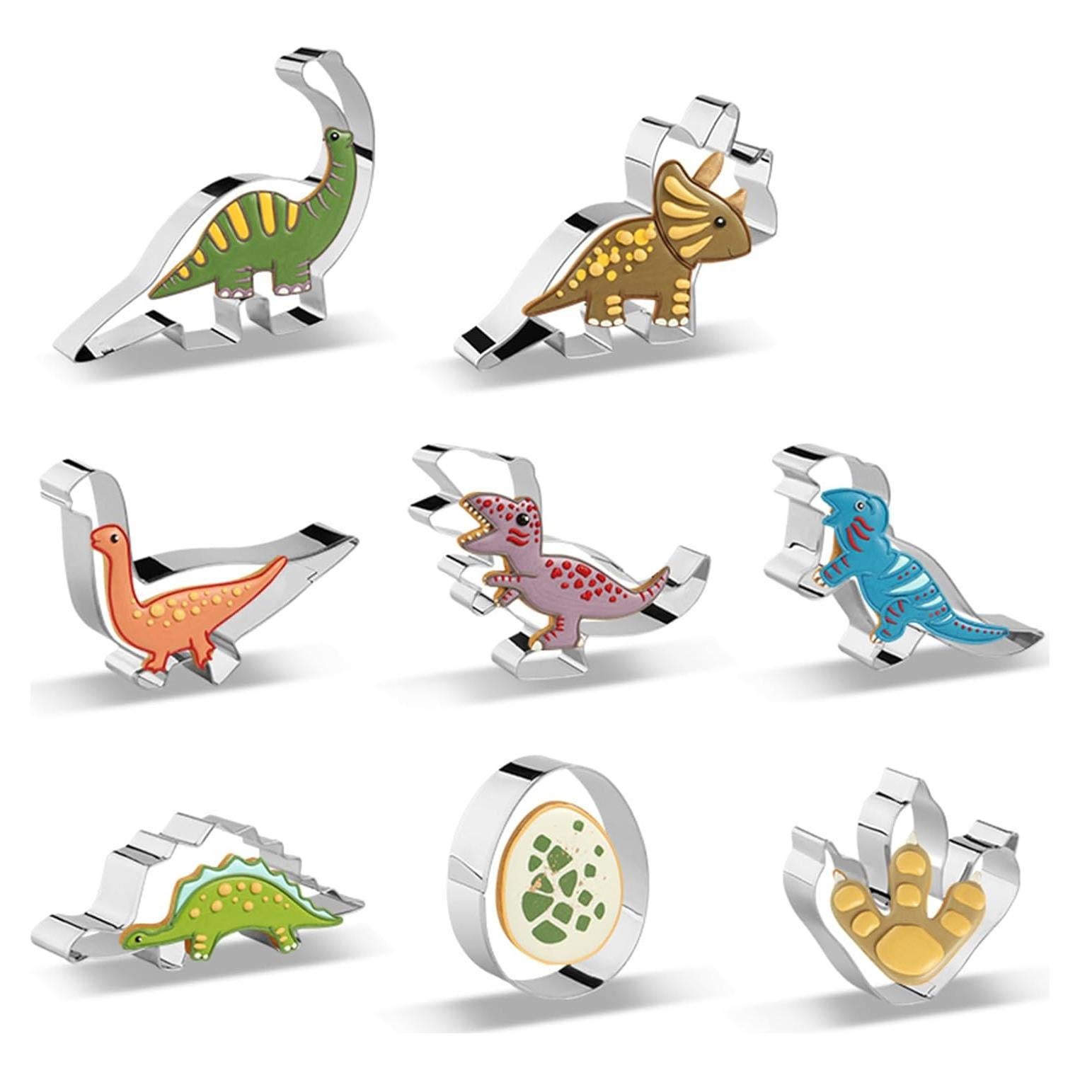 Juego de Cortadores de Galletas de Dinosaurio RUNHUAPPY - 8 Piezas