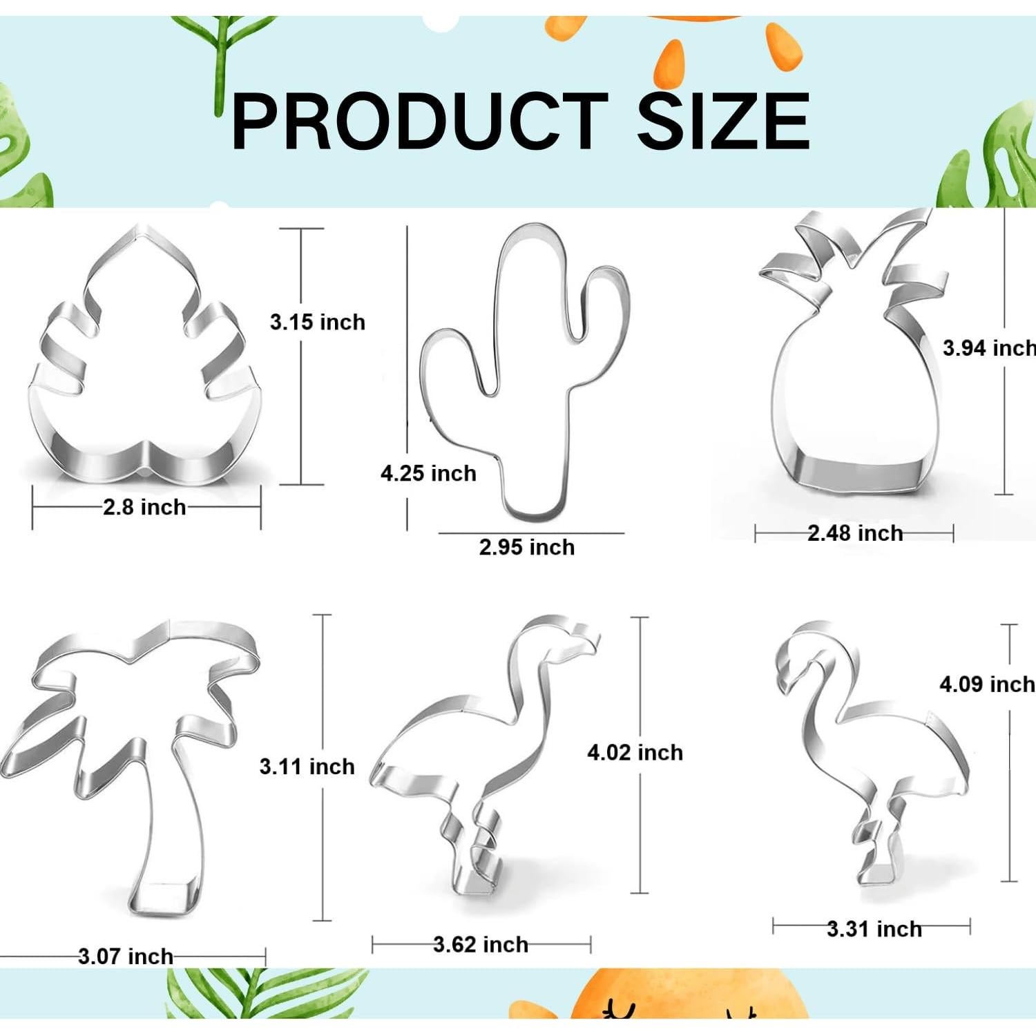 Juego de Cortadores de Galletas Tropicales LUBTOSMN - 6 Piezas