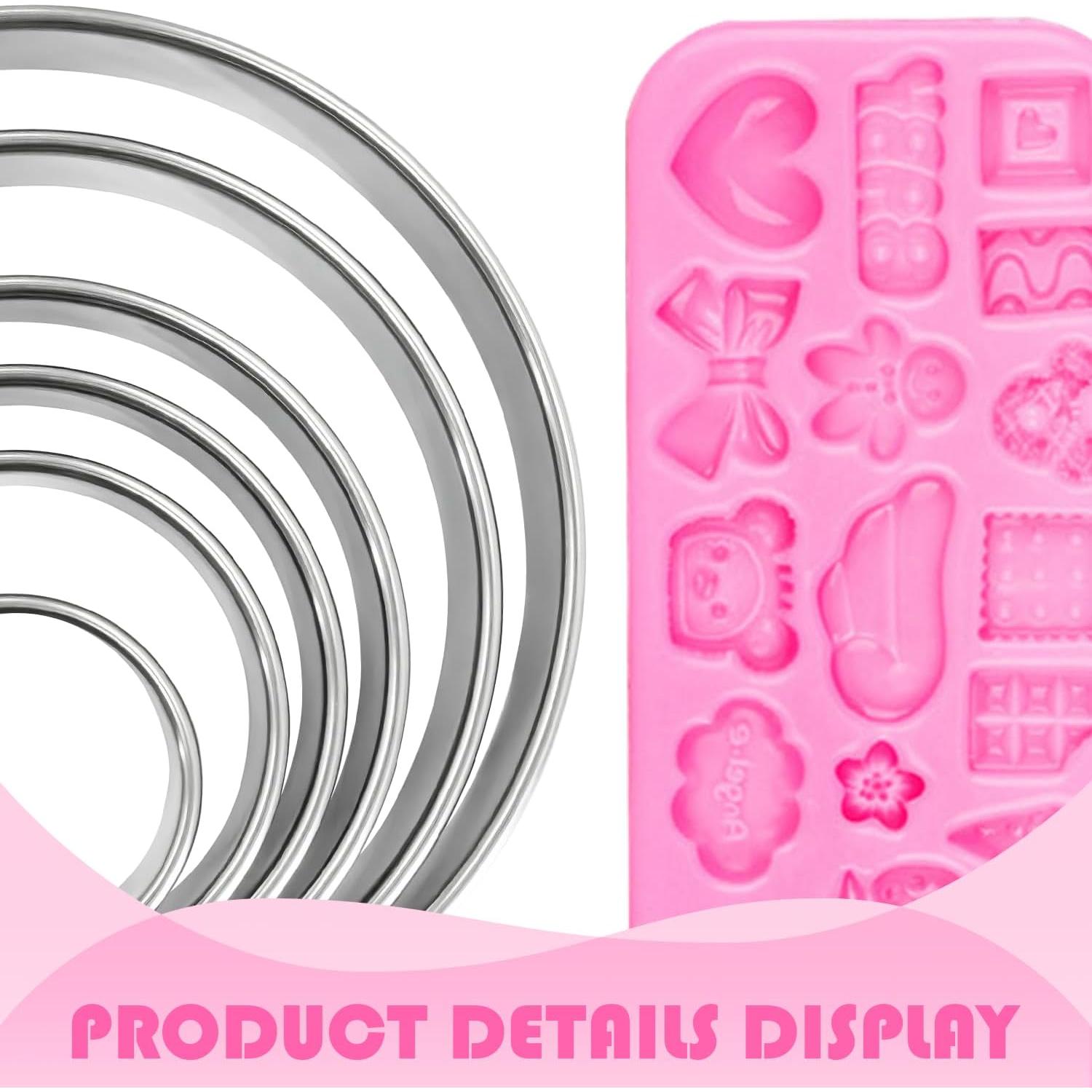 Juego de 6 Cortadores de Galletas EQUNROY Acero Inoxidable 5-15 cm