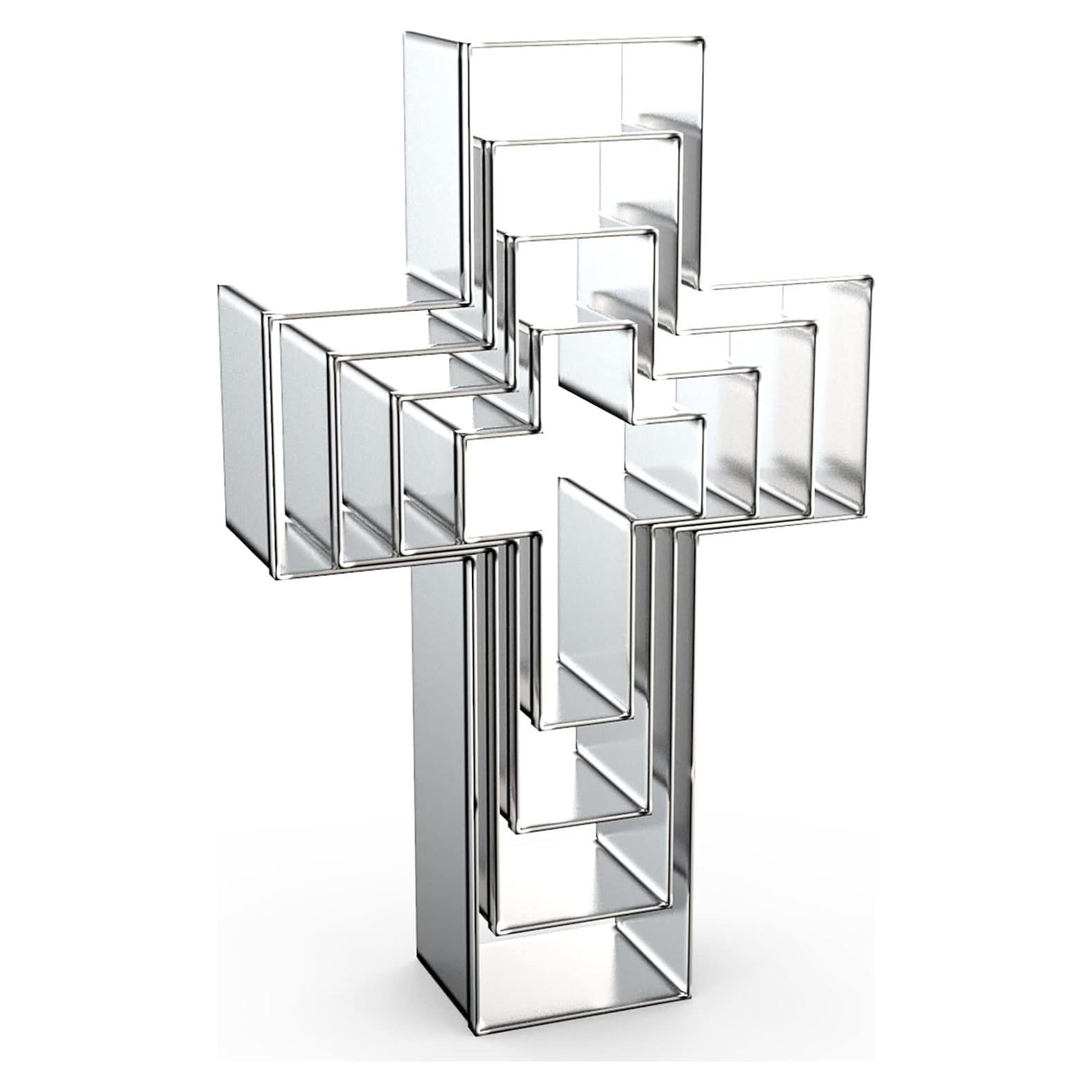 Juego de Cortadores de Galletas Cruz QAAQS - 4 Piezas Acero Inoxidable