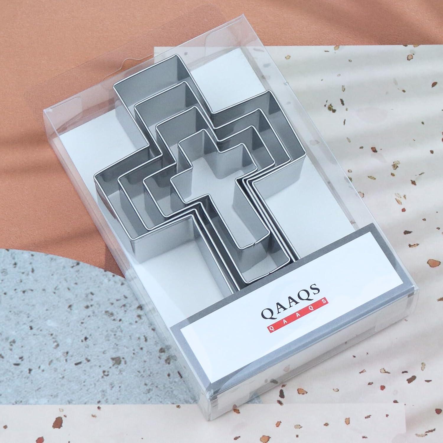 Juego de Cortadores de Galletas Cruz QAAQS - 4 Piezas Acero Inoxidable