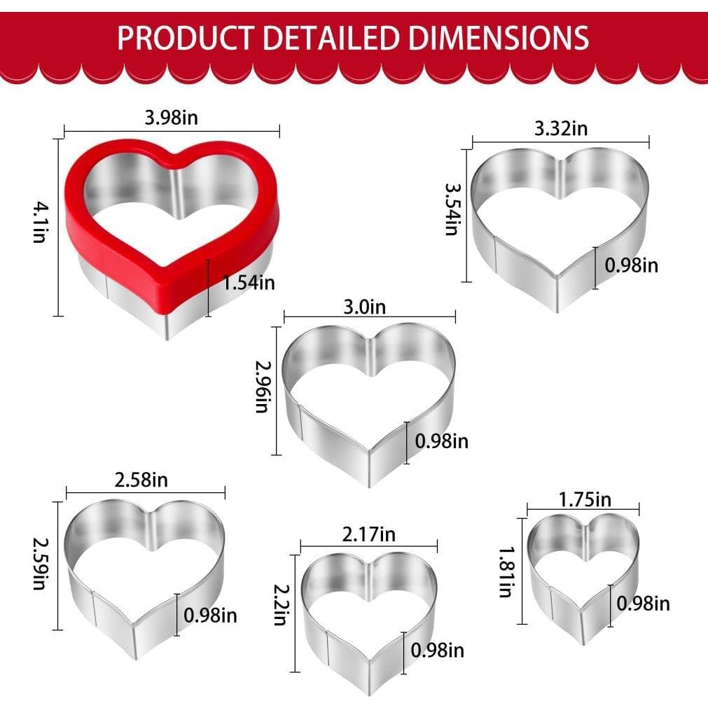 Juego de Cortadores de Galletas Corazón BYkooc 12 Piezas Acero Inoxidable