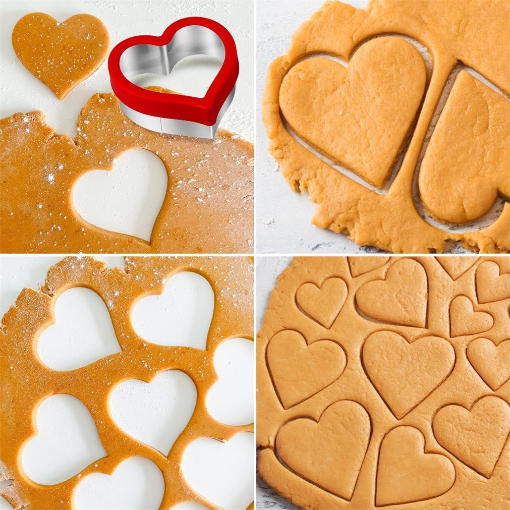 Juego de Cortadores de Galletas Corazón BYkooc 12 Piezas Acero Inoxidable
